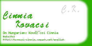 cinnia kovacsi business card